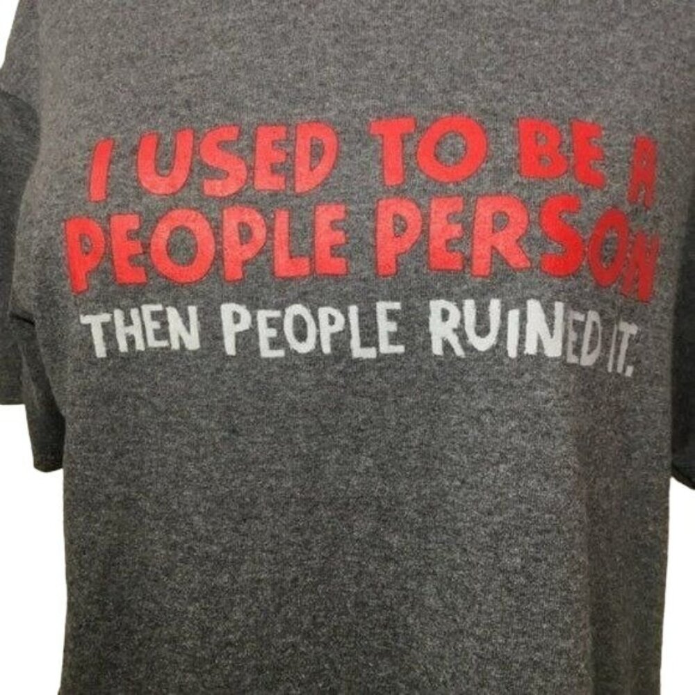 Novelty Attitude Short Sleeve Tee Shirt Unisex Medium Gray